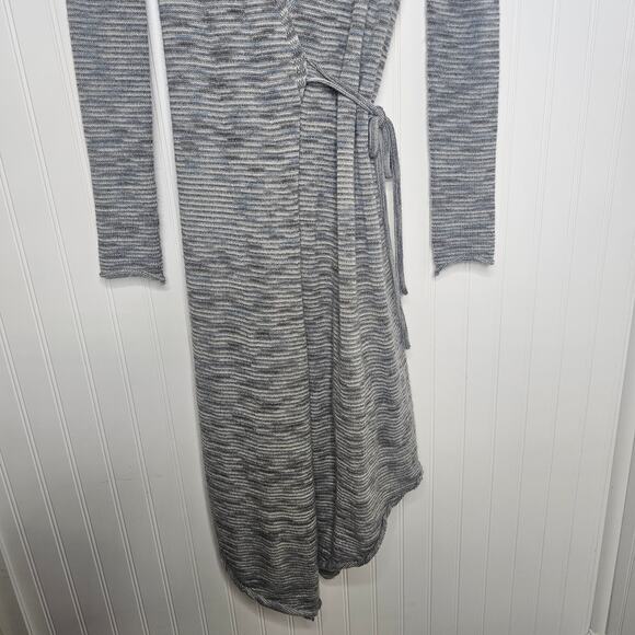 CALYPSO St. Barth Women's Gray Baby Alpaca Wrap Cardigan Size XS Longline Soft - Picture 9 of 14